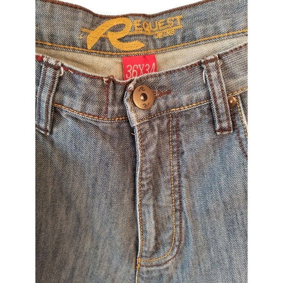 REQUEST‎ Blue Jeans straight Leg Men's Size 36X34 - Picture 4 of 7